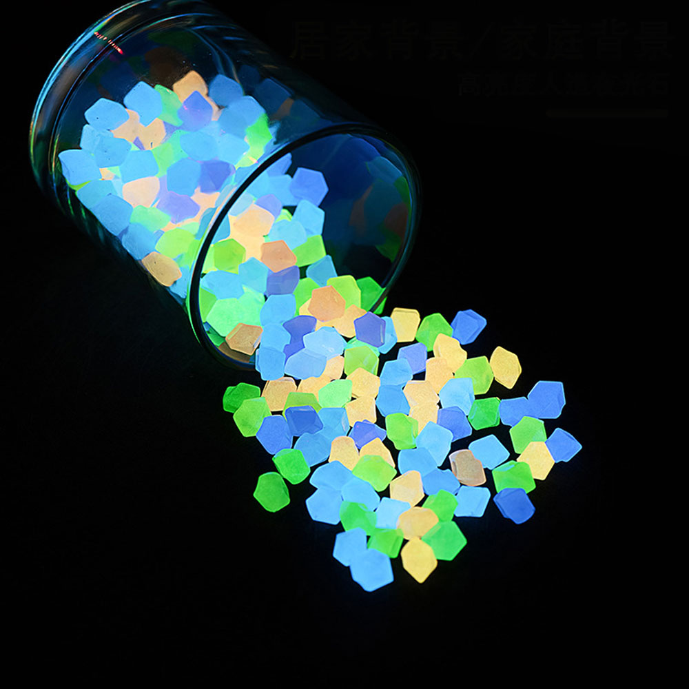 Aquarium Fish Glow In The Dark - 100pcs 14*11mm 어두운 조약돌 야외 장식용