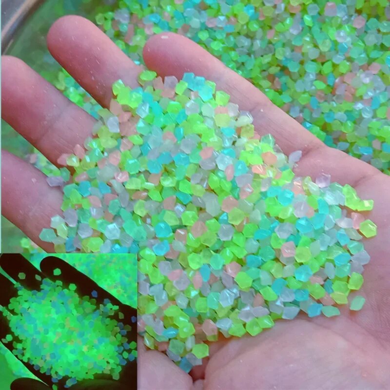 Aquarium Fish Glow In The Dark - 1000pcs 어두운 자갈 돌에 3-5mm 빛나는