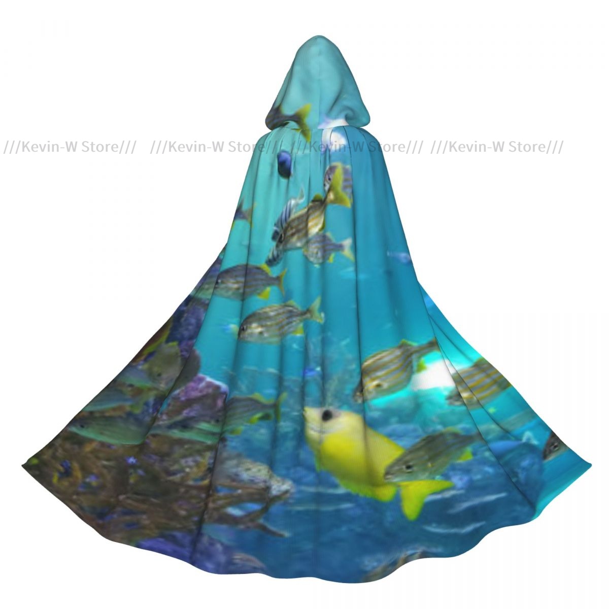 Aquarium Queen Fish - 수족관 후드 망토 폴리에스테르 남여 마녀