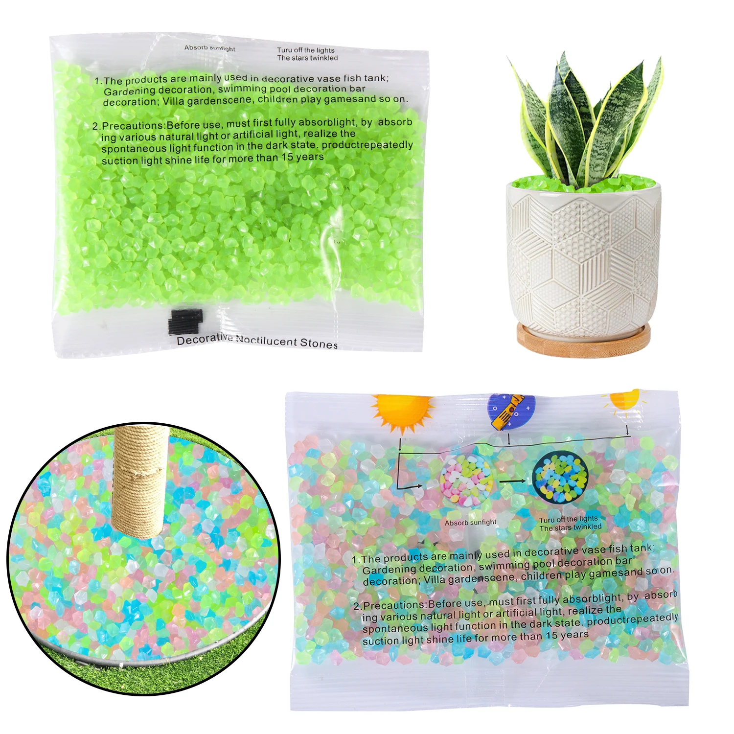 50g/봉투 장식용 야광 모래 3-5mm 어둠 속에서  - Aquarium Fish Glow In The Dark 리뷰 및 가격