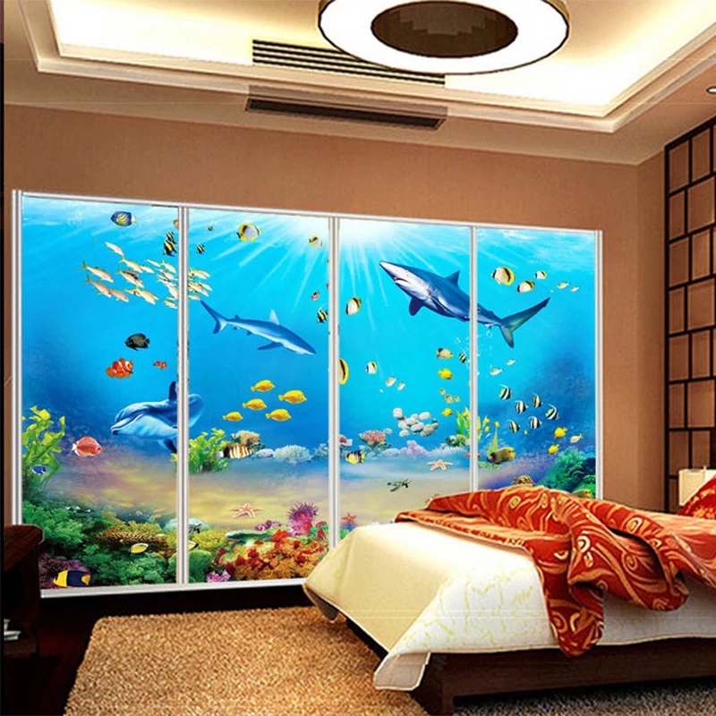 맞춤형 벽지 HD 수중 세계 상어 열대어 3D 벽화 수 - Aquarium Fish Restaurant 리뷰 및 가격