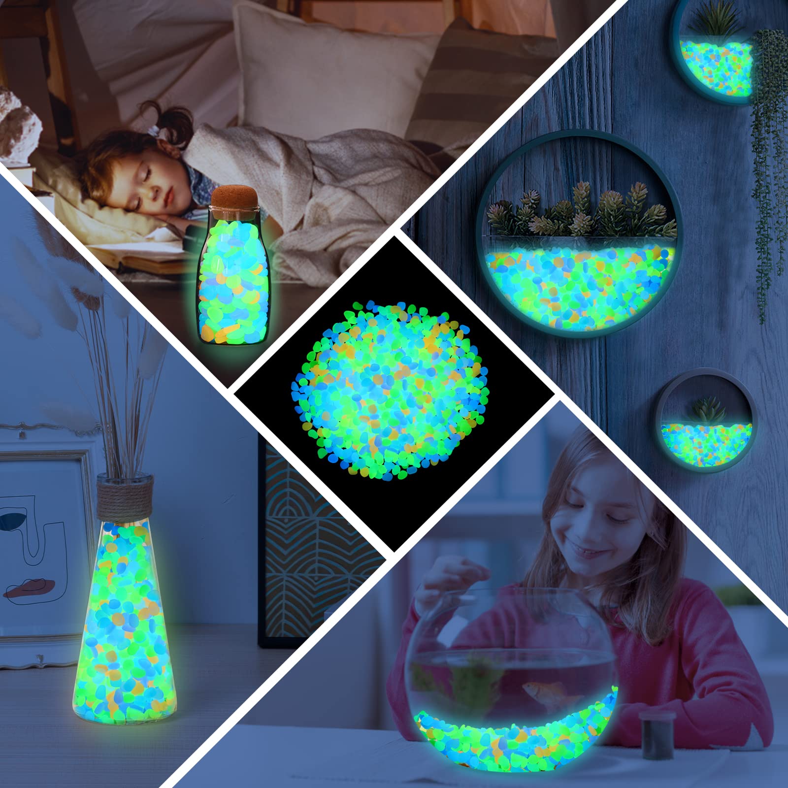 200개 야광 정원 자갈, 보도, 정원 테라스, 잔디밭 - Aquarium Fish Glow In The Dark 리뷰 및 가격
